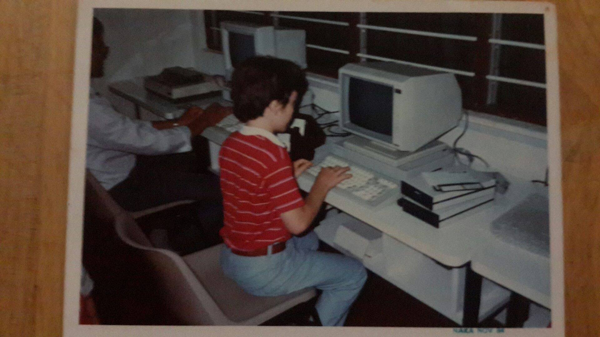 Image of me programming a computer at age 11